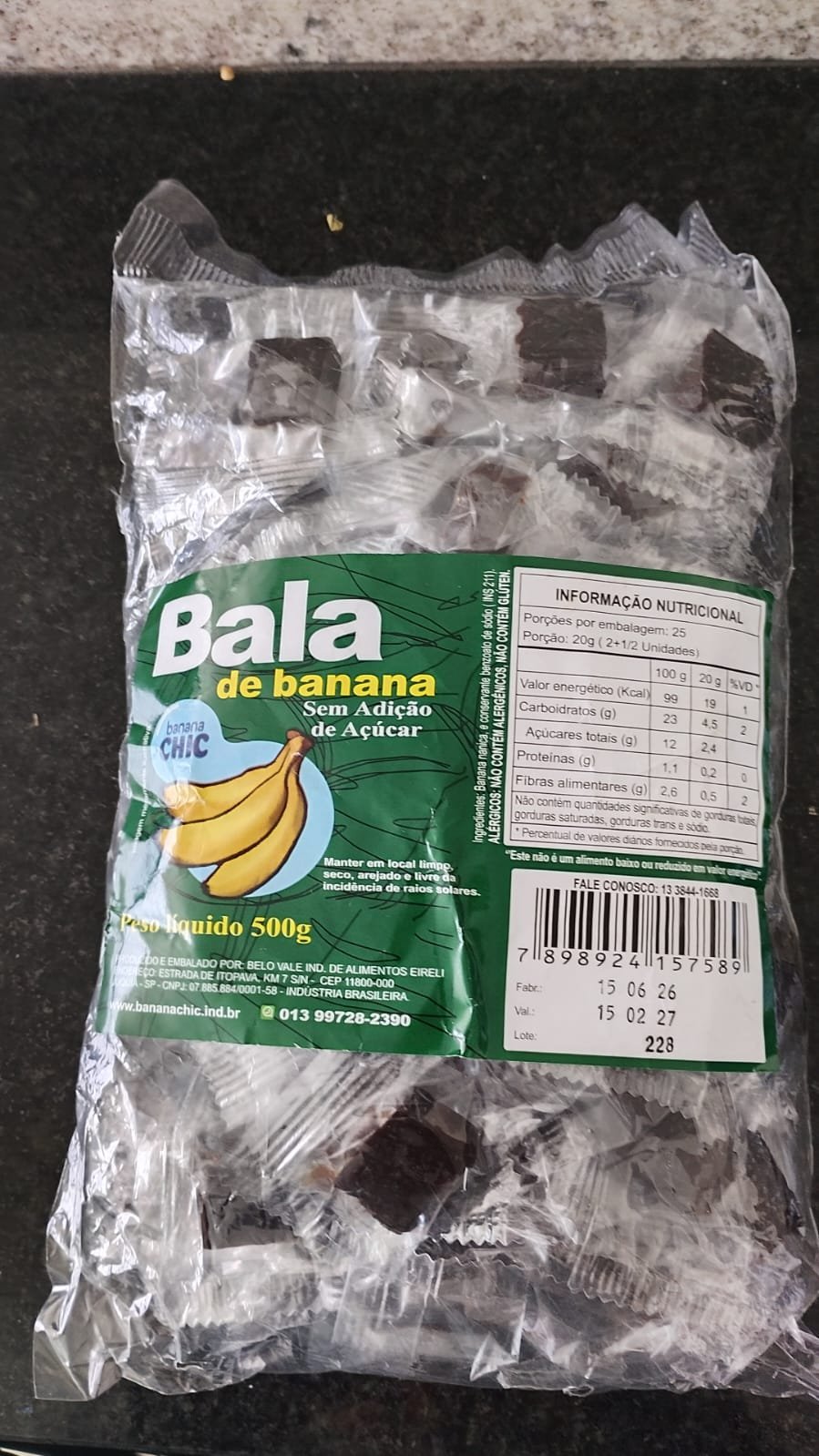 Bananadinha zero açúcar